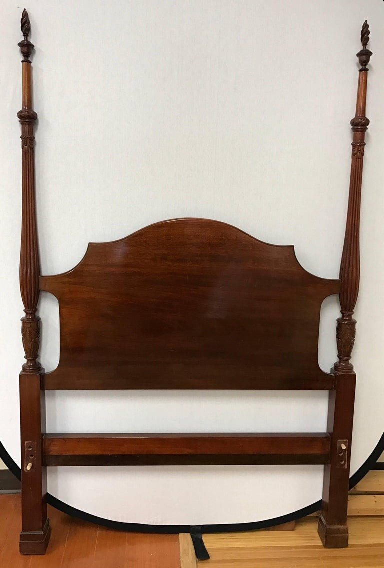 Pair of twin mahogany four poster beds at 1stdibs