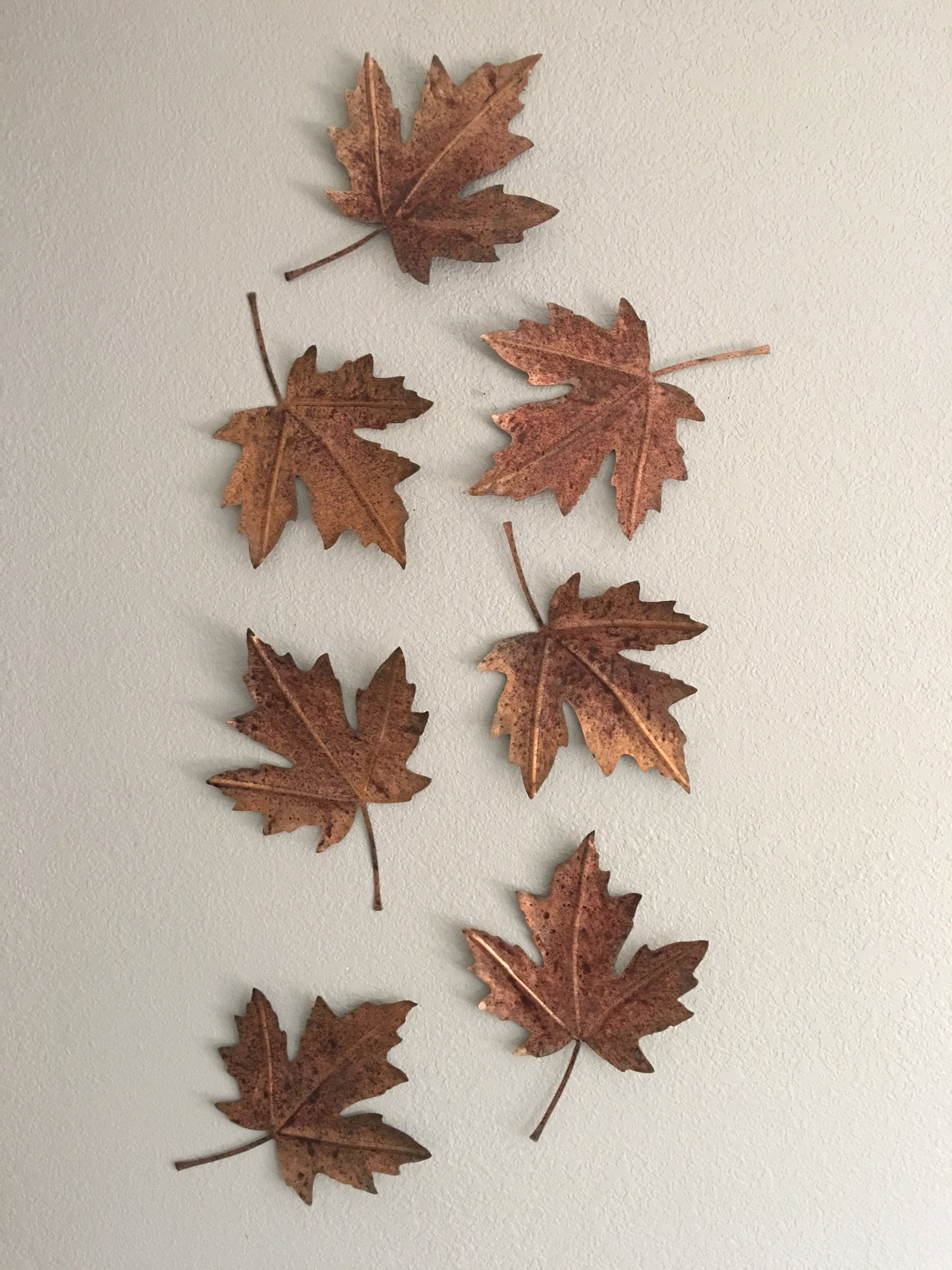 Patina copper maple leaf wall art metal leaves home 1