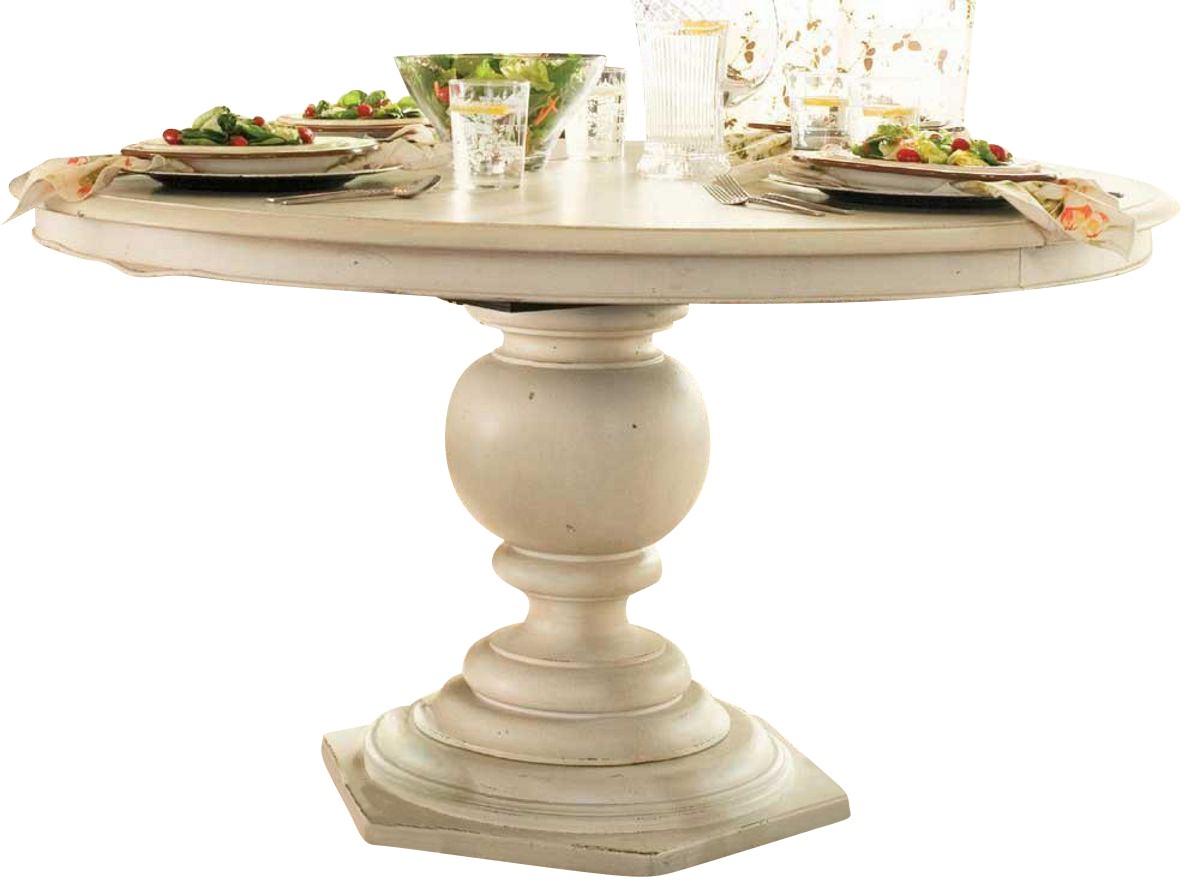 Paula deen home round pedestal table in linen code univ20