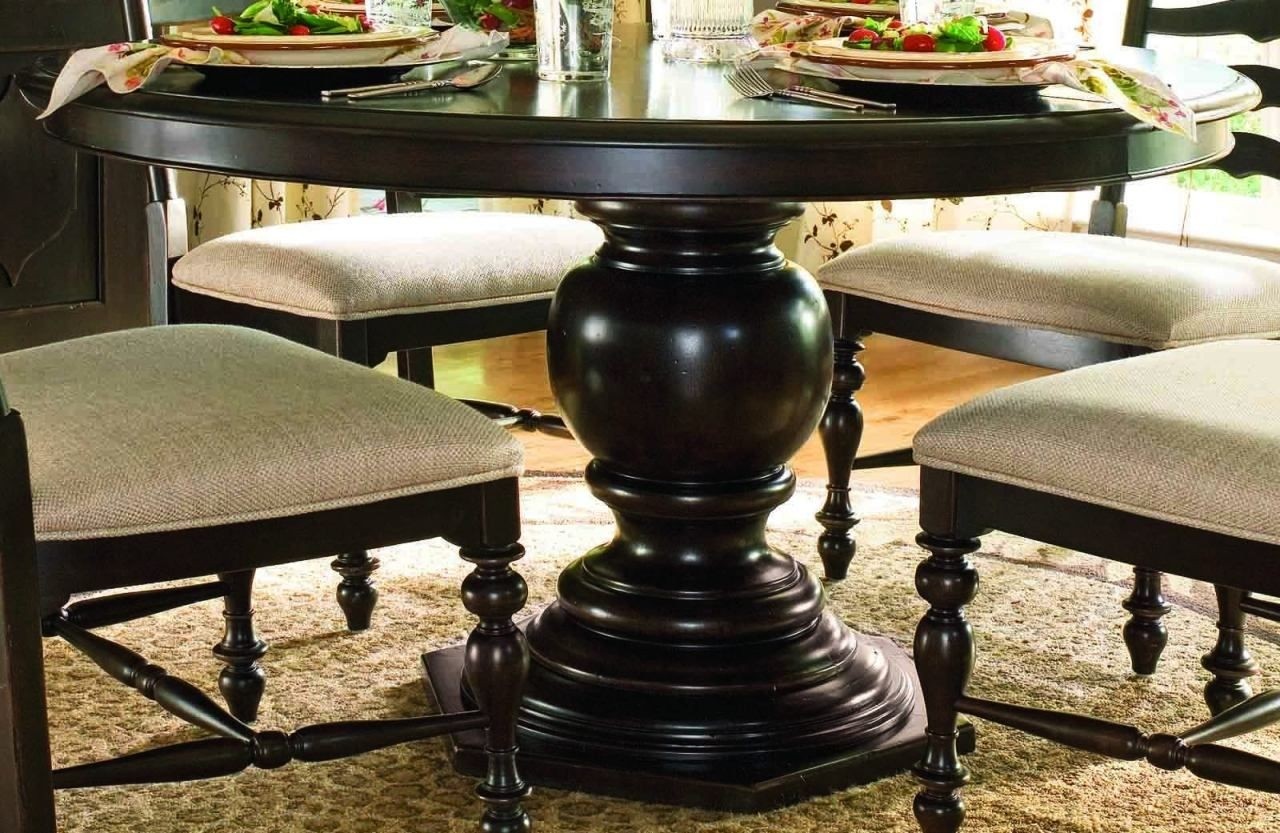 Paula deen home round pedestal table in tobacco closeout