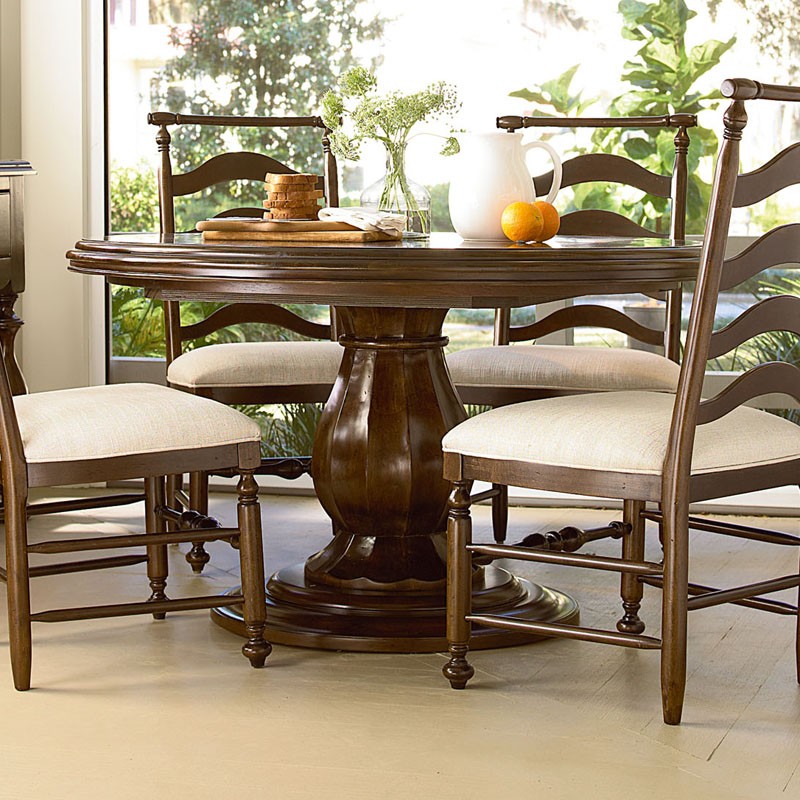 Paula deen river house round pedestal dining table river