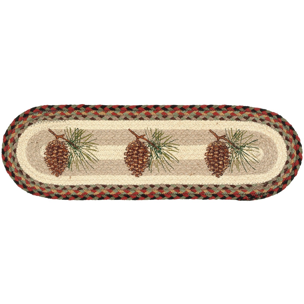 Pinecone braided jute stair tread