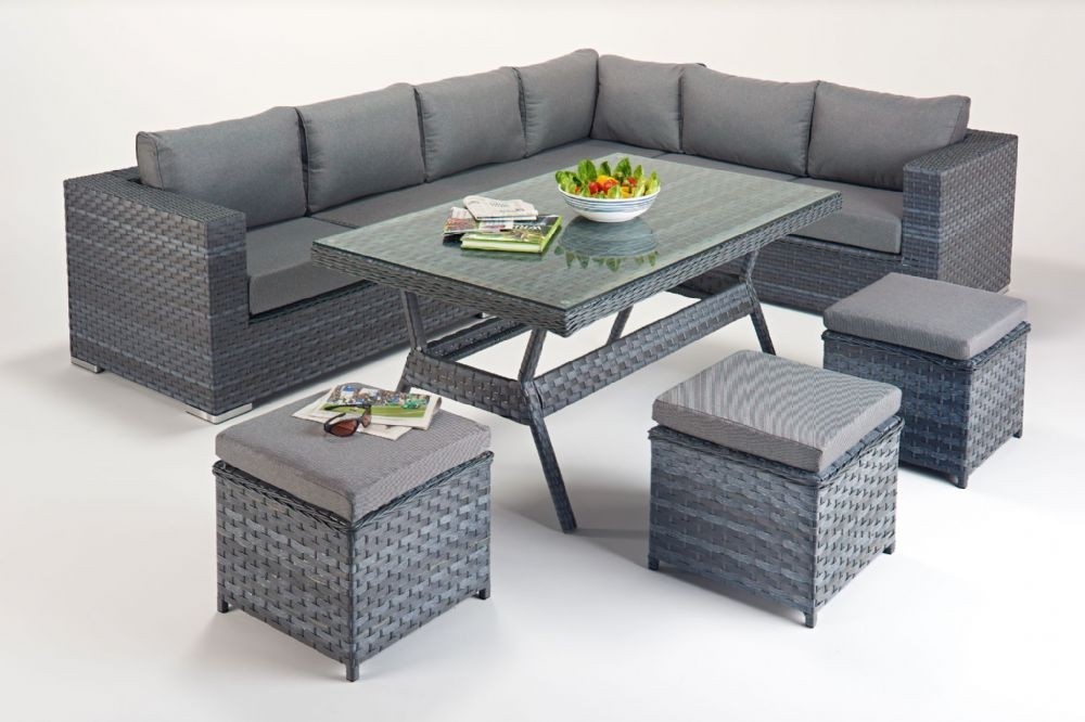 Port royal platinum grey table modular corner sofa rattan