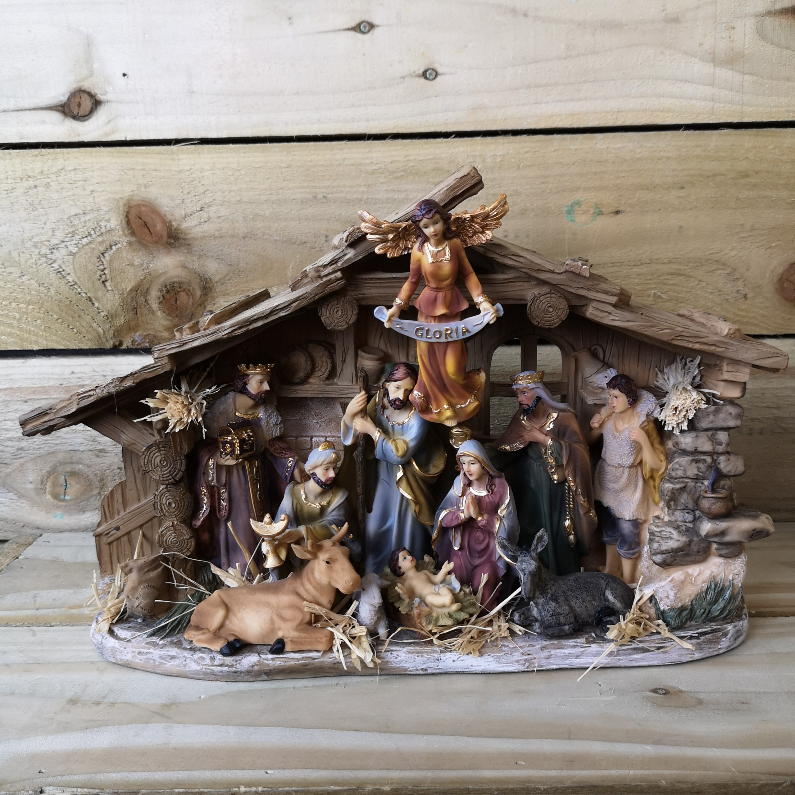 Premier 43cm wide christmas nativity scene porcelain