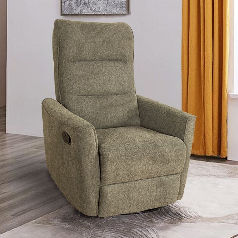 Promotional small size green fabric manual recliner chair