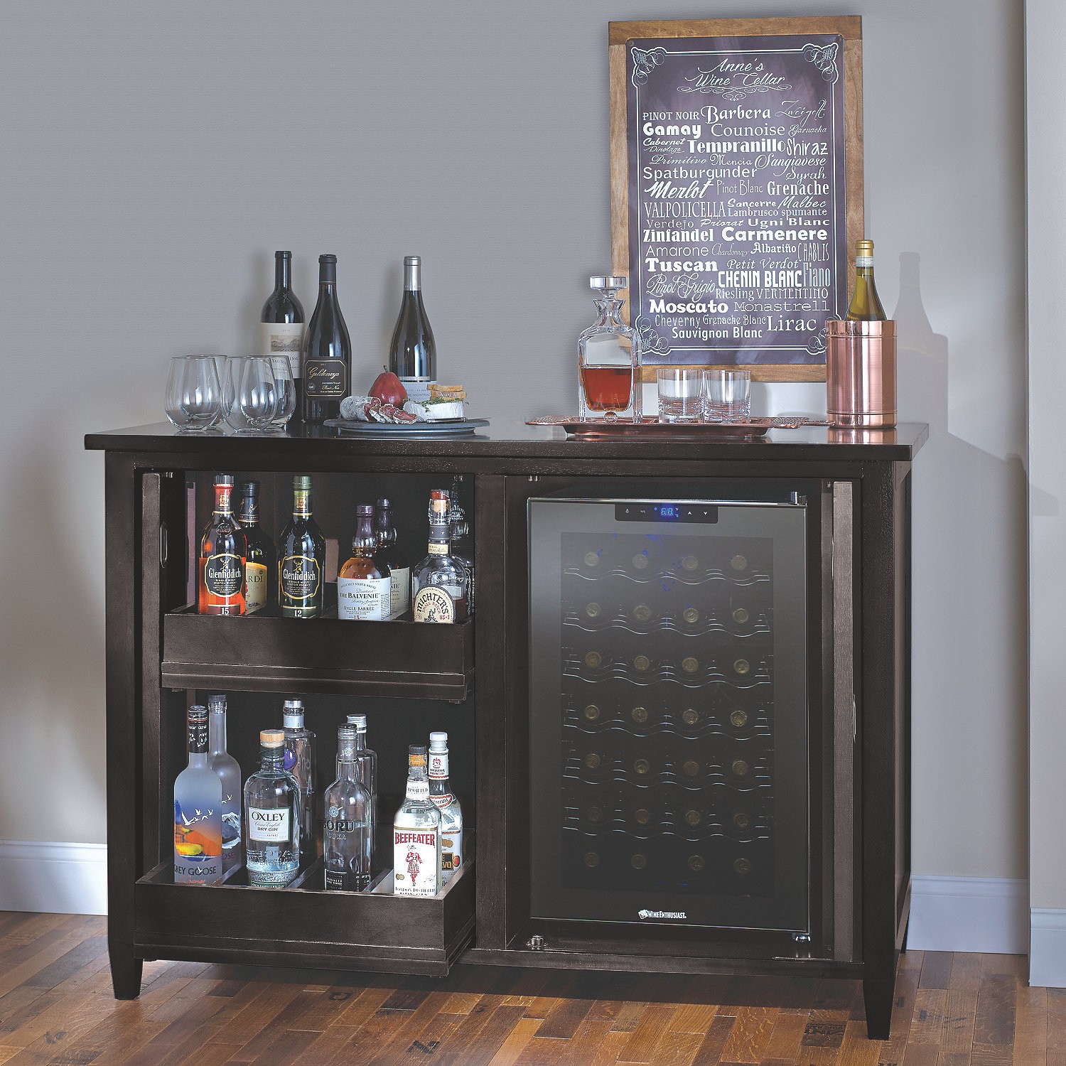 Refrigerated wine cabinet credenza cabinets matttroy