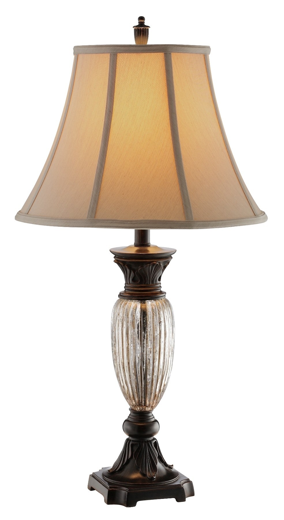 Ribbed crackle glass table lamp from steinworld 98305