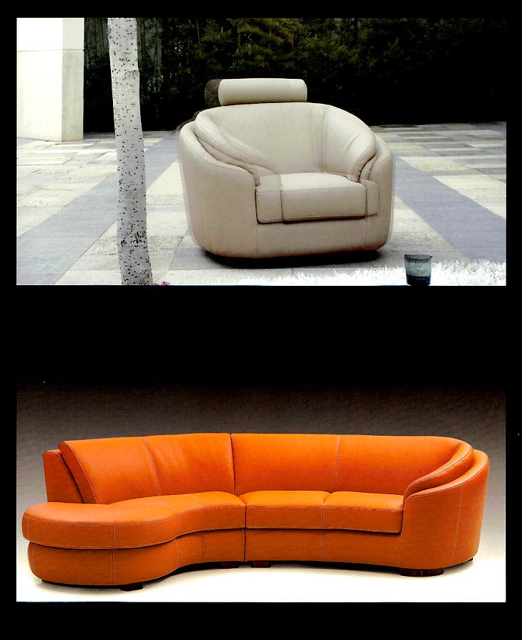 Round modern italian leather sofa m56 leather sectionals
