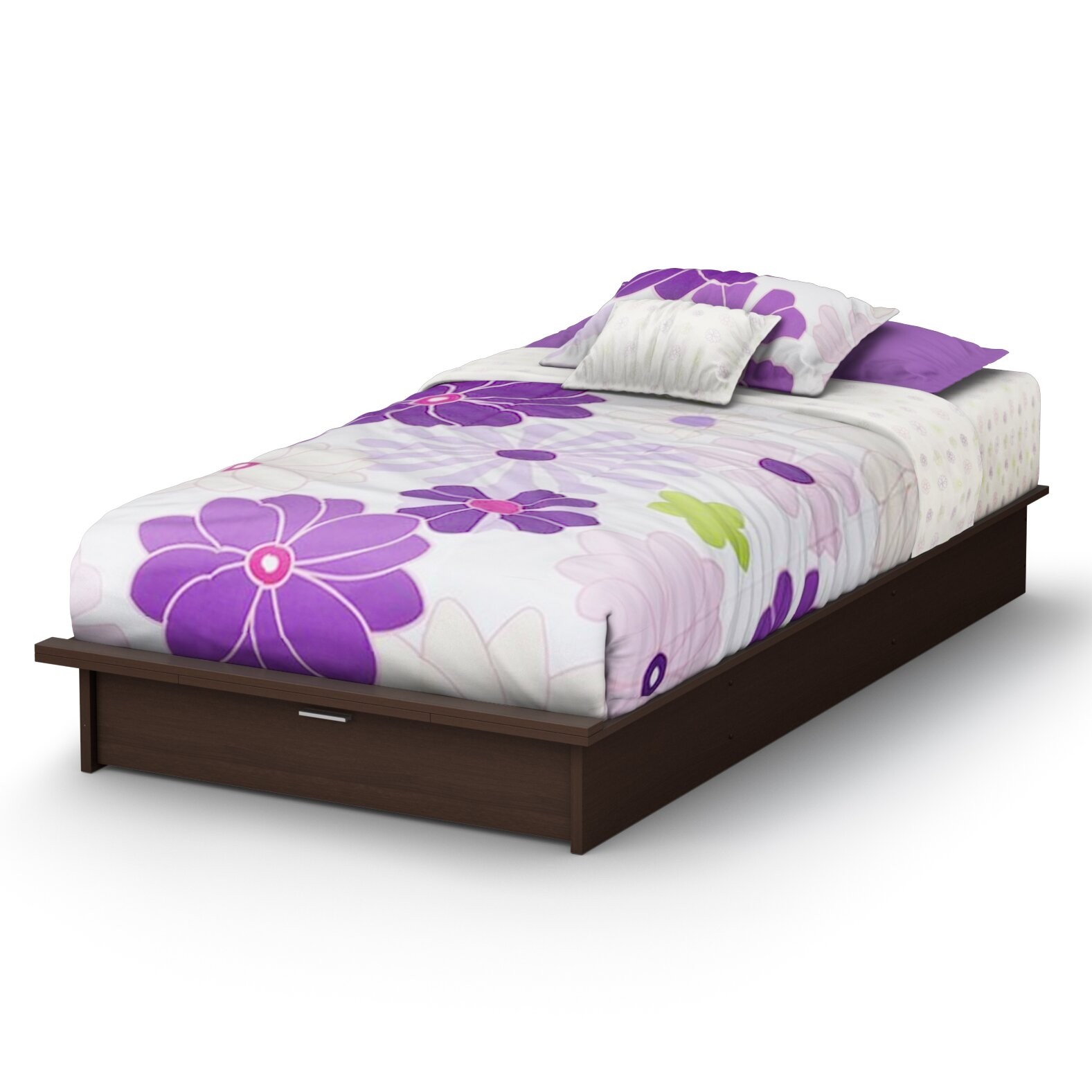 South shore step one twin platform bed with storage