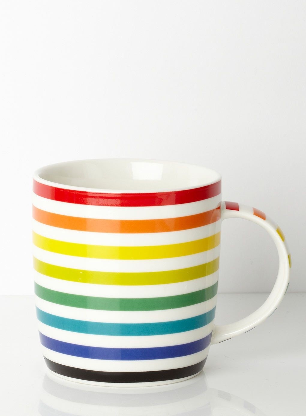 Striped rainbow coffee mug with images mugs rainbow