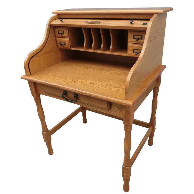 The 32 wide mini roll top desk is solid oak