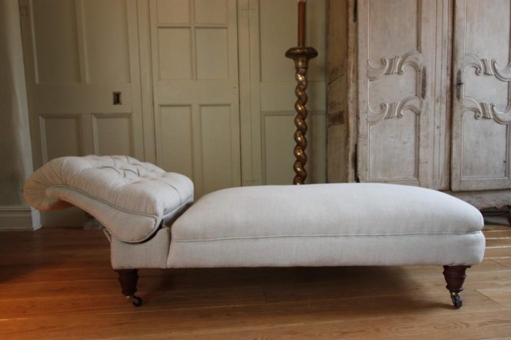 Victorian antique daybed in linen fabric antiques atlas 1