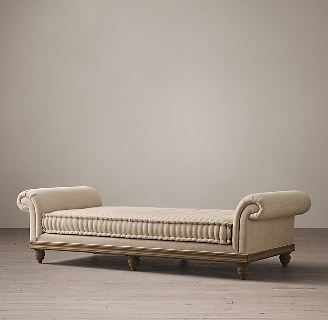 Victorian roll arm upholstered daybed