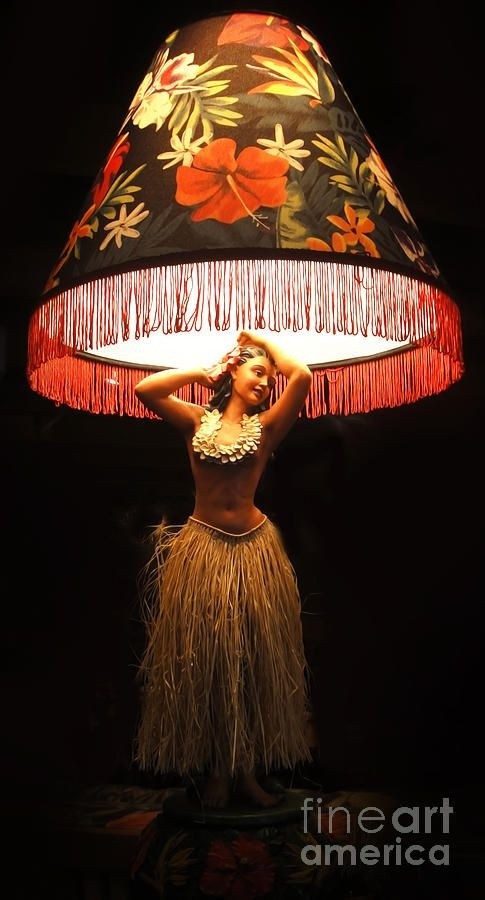 Vintage hula girl lamp by gregory dyer tiki decor tiki