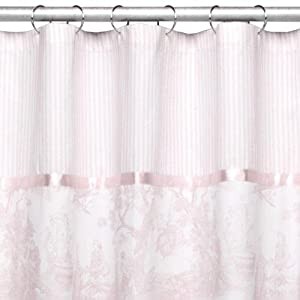 Waverly home toile shower curtain pink 1