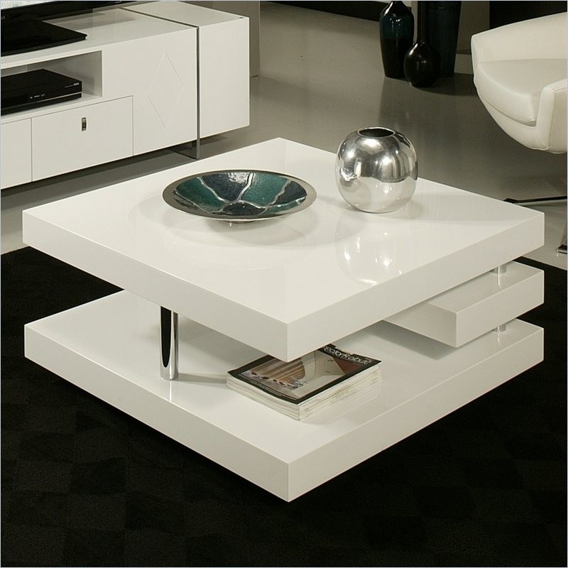 White high gloss coffee table with storage ideas 1