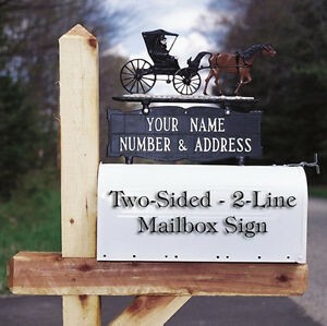 Whitehall 2 sided 2 line mailbox address sign option of