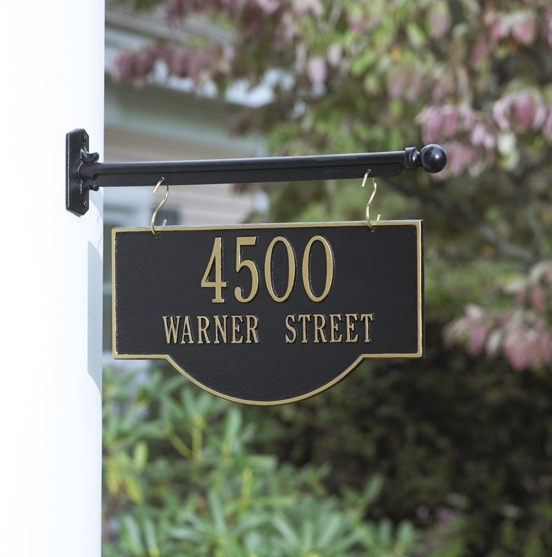 Whitehall hanging arch two sided address plaque sign