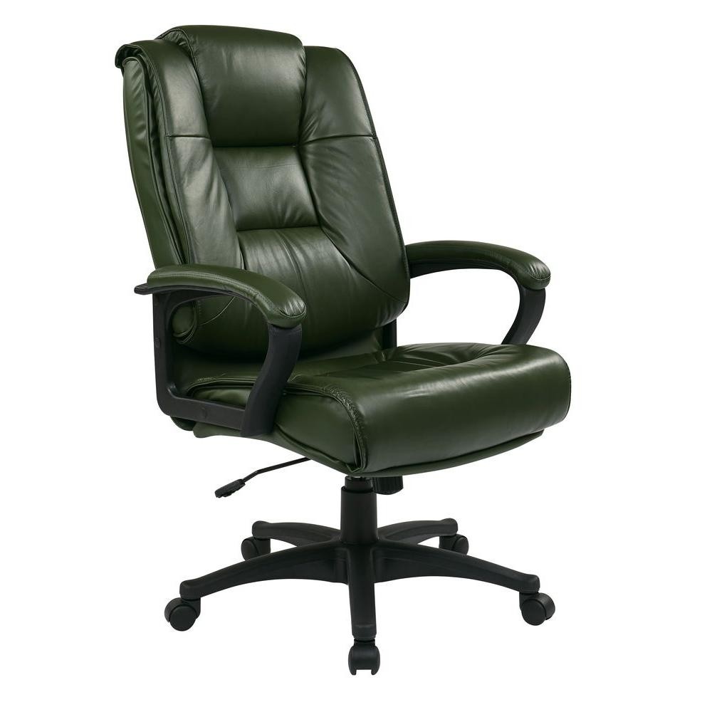 Work smart green leather executive office chair ex5162 g16
