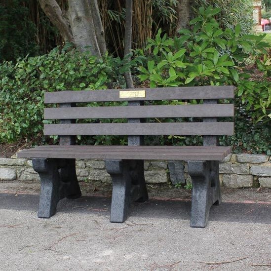100 recycled plastic memorial bench with plaque nbb