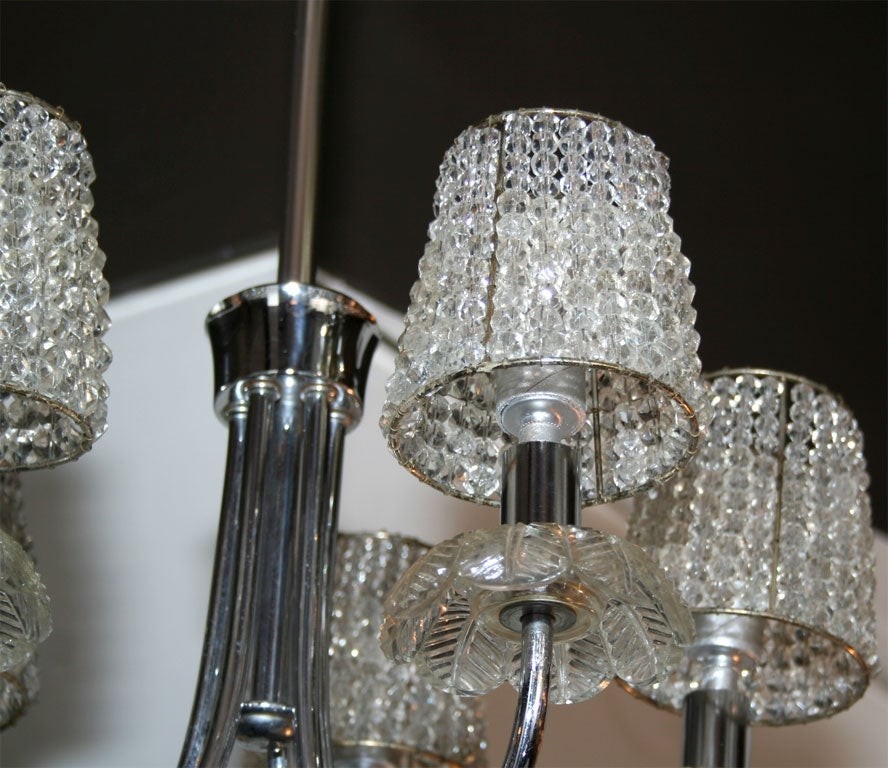 1940s hollywood chandelier w crystal pendants and beaded