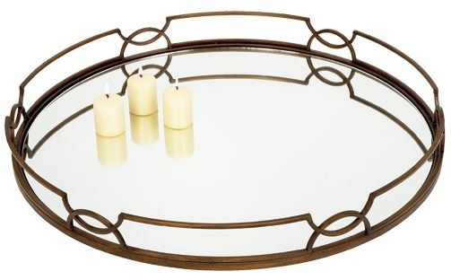 28 gold mirrored ottoman tray interior spaces in