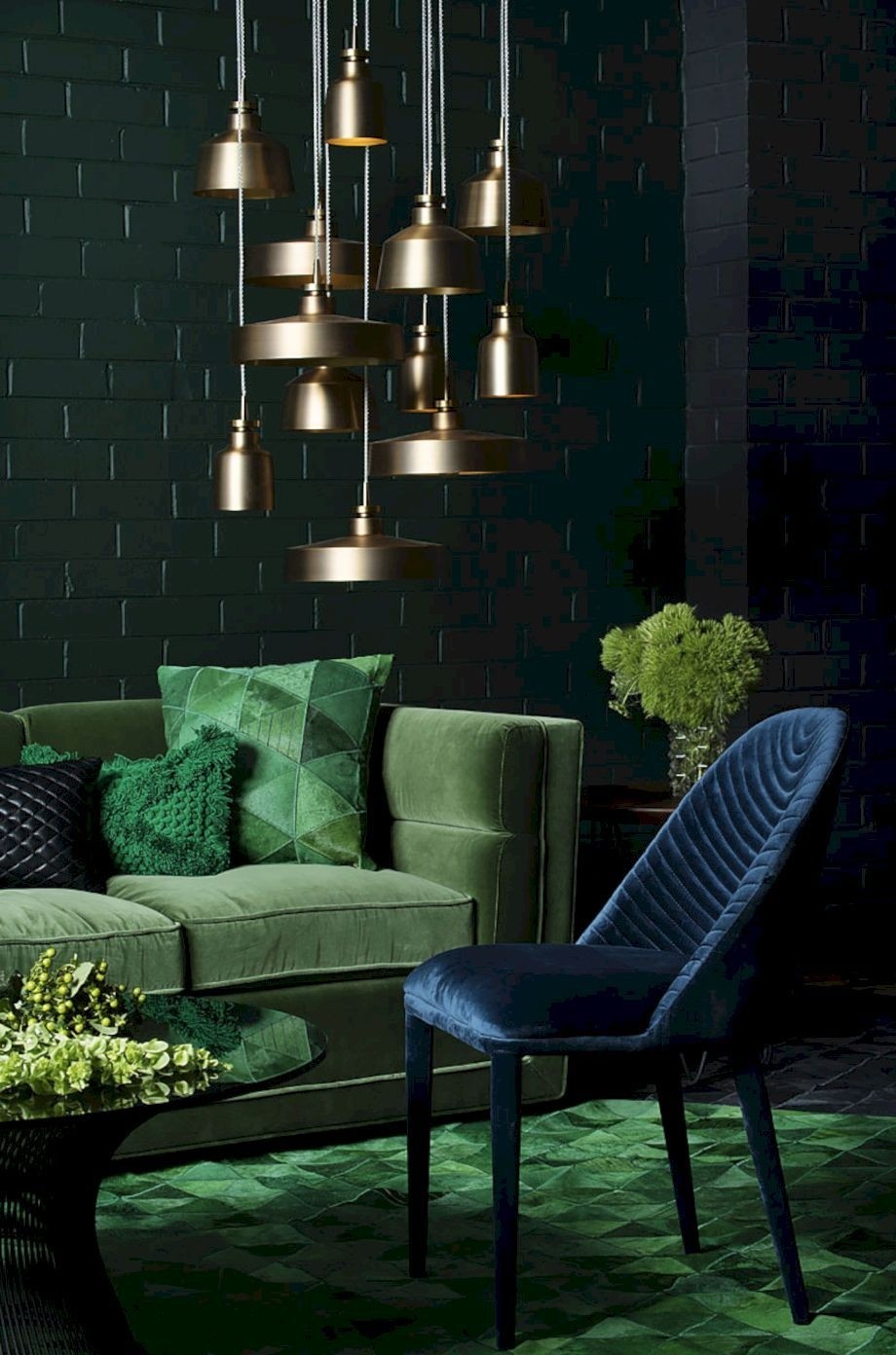 50 beautiful dark green living room furniture ideas with