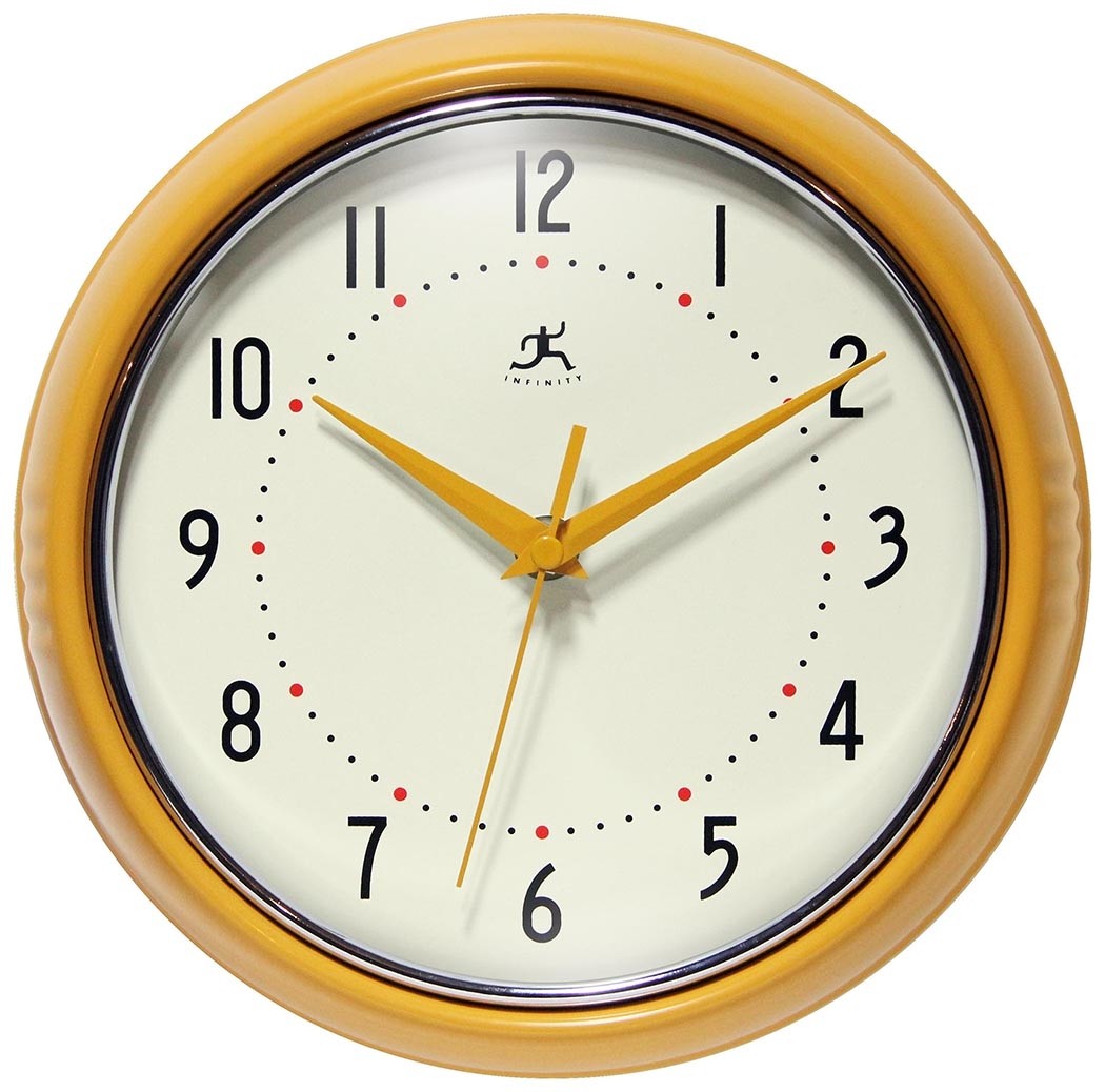 9 5 inch retro saffron yellow aluminum wall clock clock