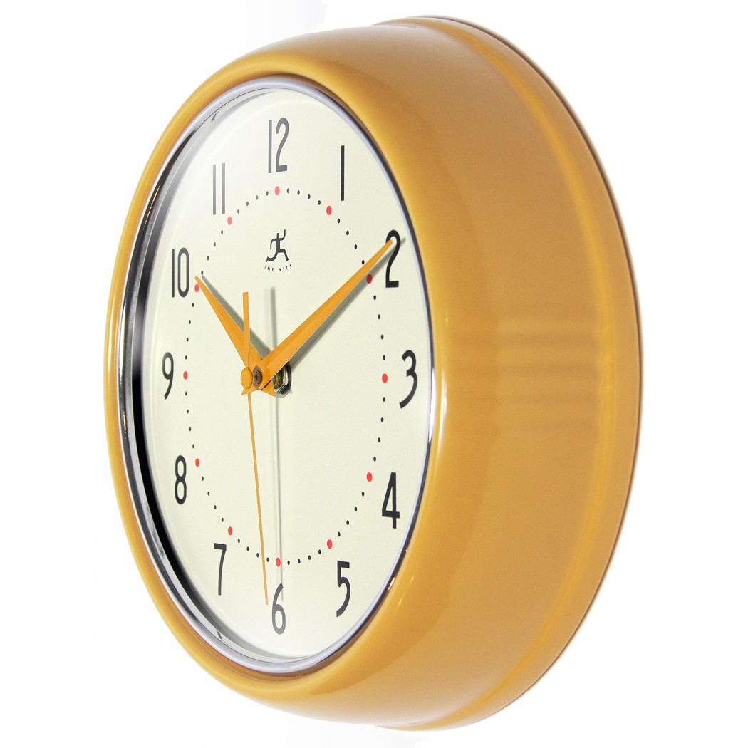 9 5 inch retro saffron yellow aluminum wall clock clock