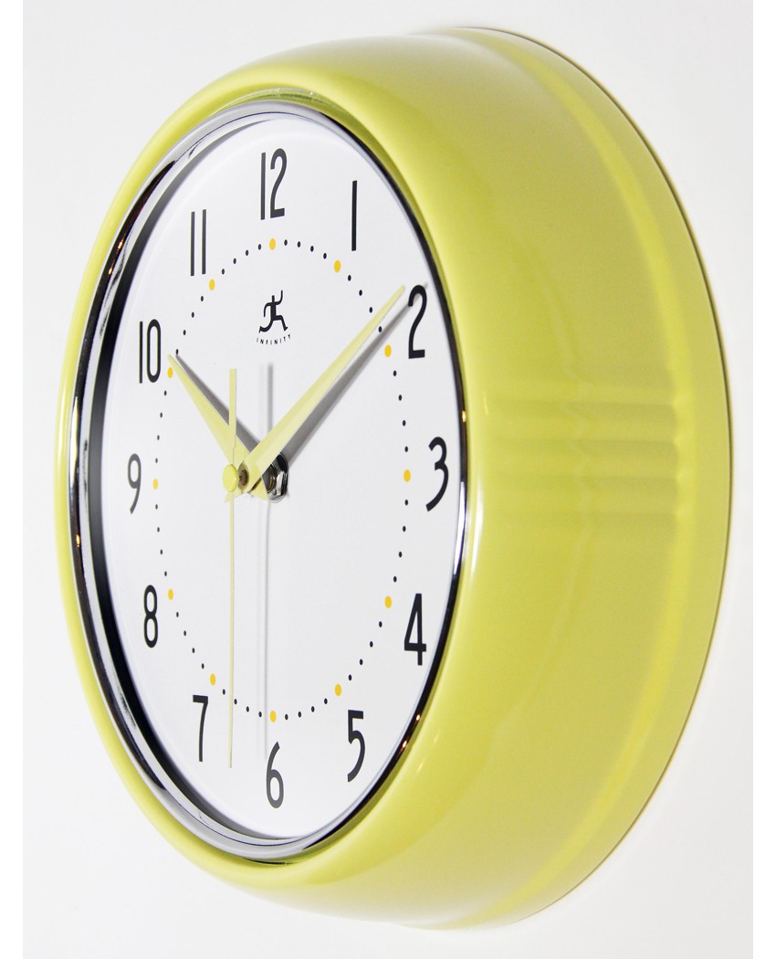 9 5 inch retro yellow aluminum wall clock clock by