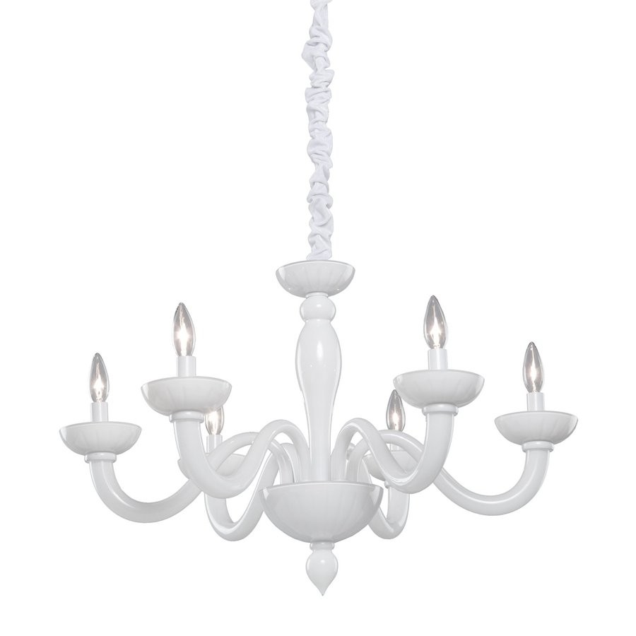 Artcraft lighting milk glass 6 light white chandelier at