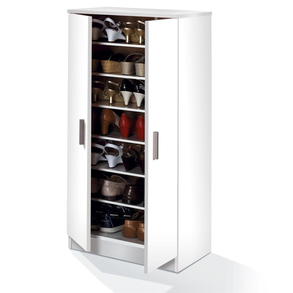 Bellini 2 door shoe storage cabinet rack unit with 7