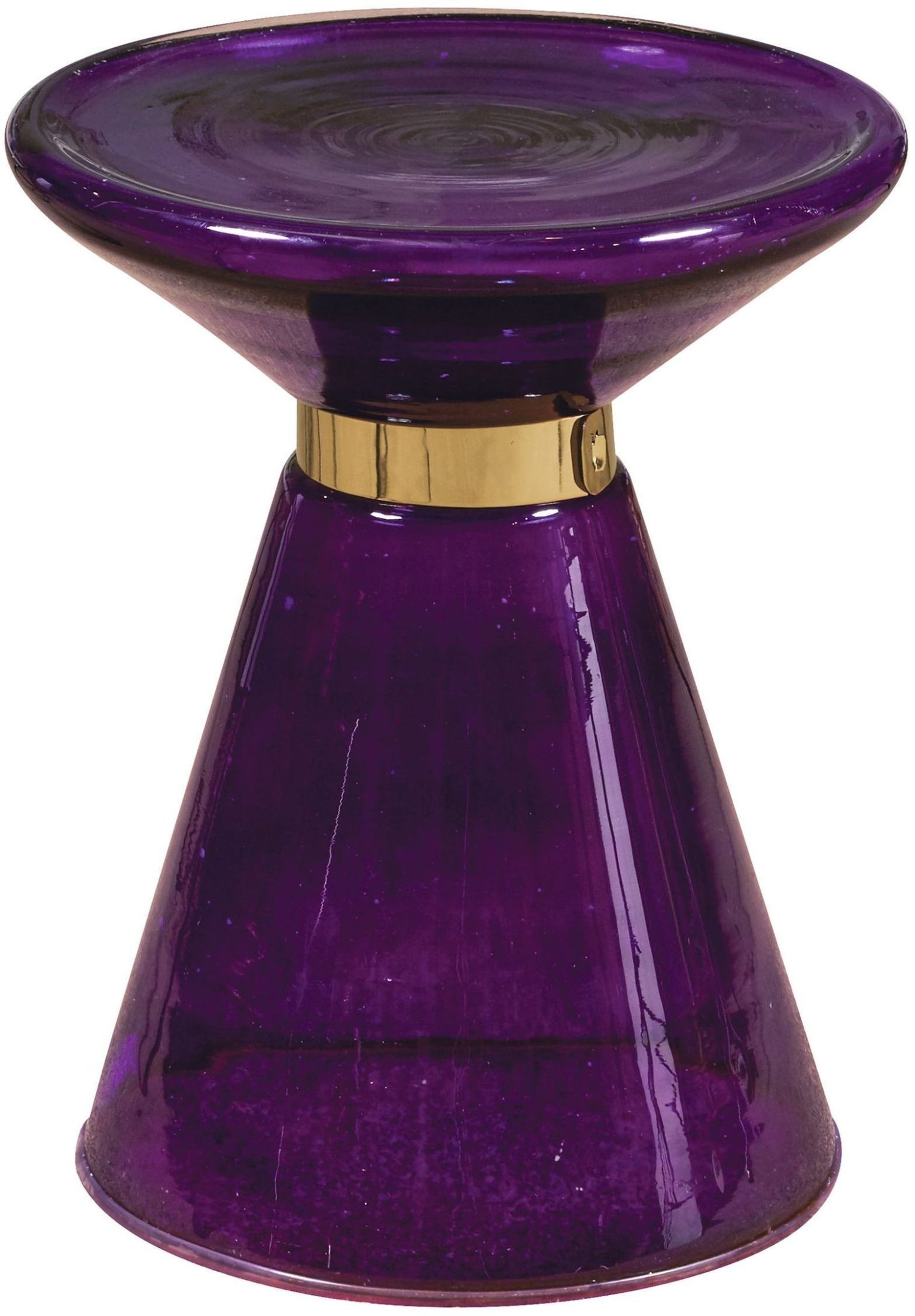Bright purple glass side table accent tables