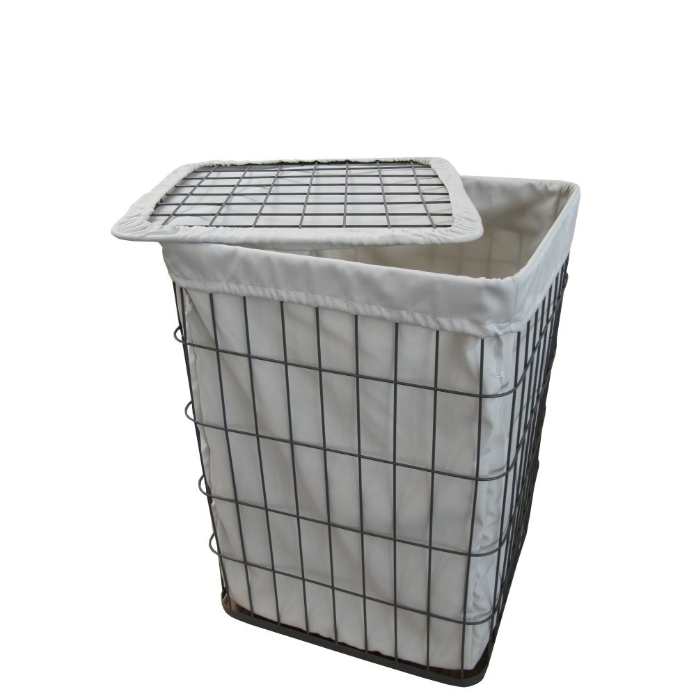 Buy grey wire metal frame laundry basket online from the