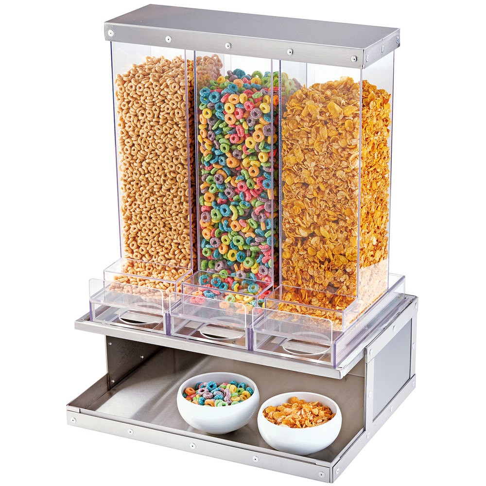 Cal mil 3401 55 urban stainless steel 3 bin cereal
