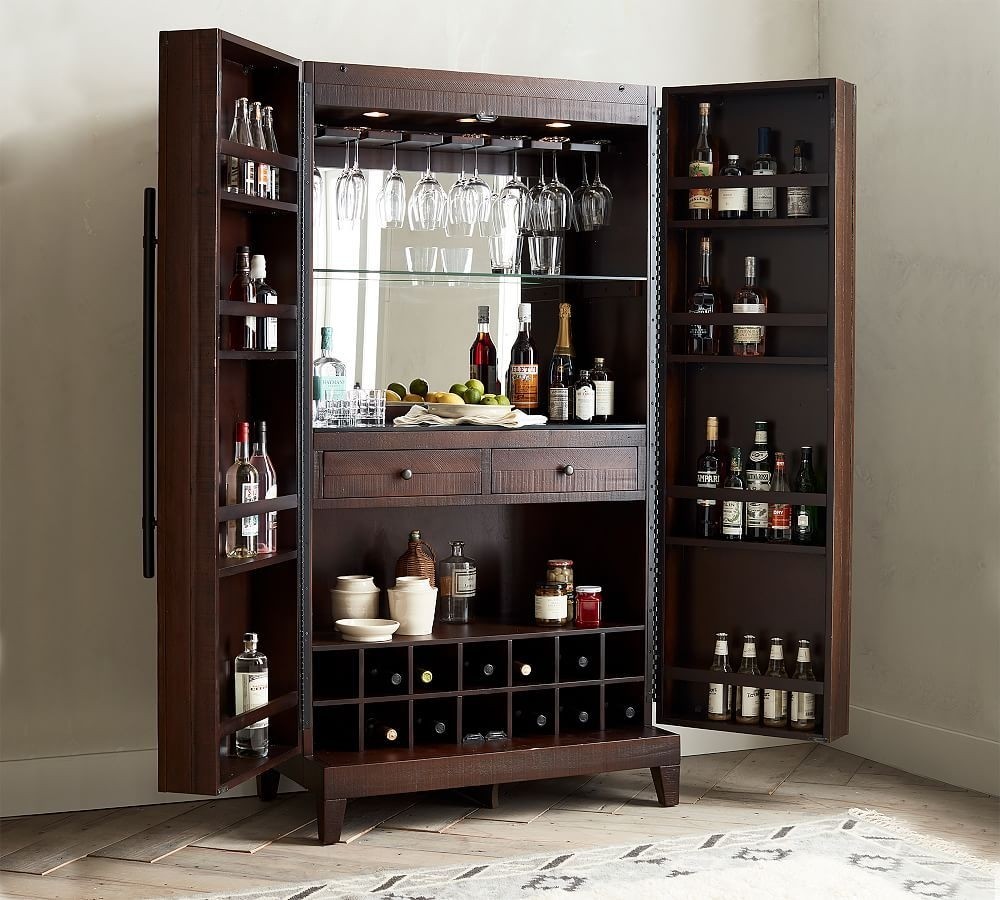 Caldwell bar cabinet rustic mahogany furniture bar