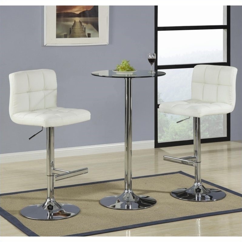 Coaster table with tempered glass top 3 piece pub set
