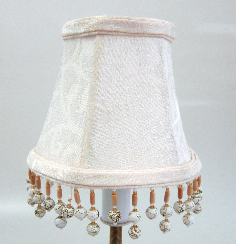 Cream damask chandelier mini lamp shades softback with