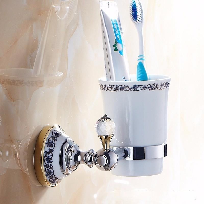 Crystal chrome brass wall mounted bathroom accessories 2