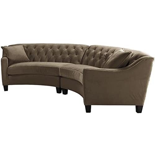 Curved leather sectional sofa 5