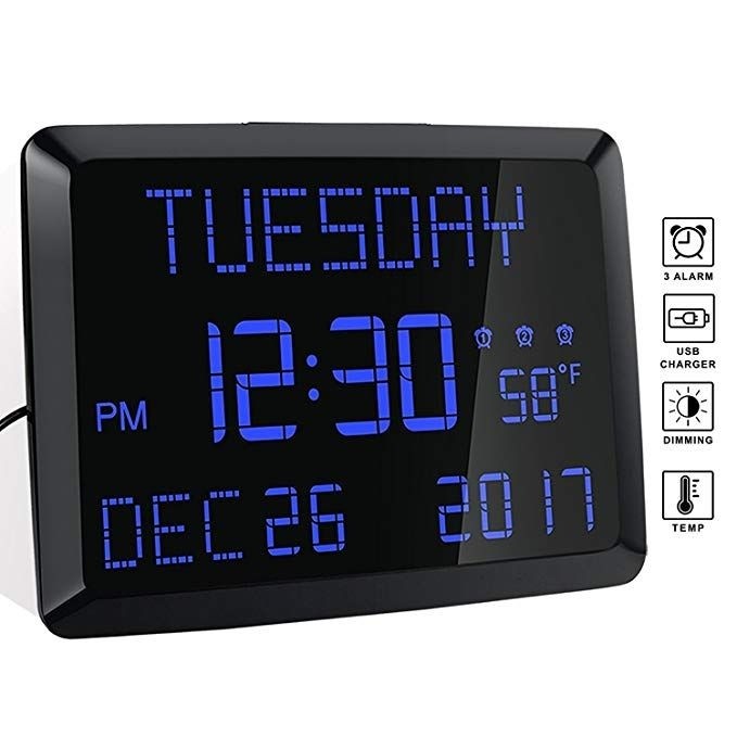 Digital alarm clock 11 5 extra large display led digital
