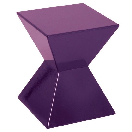 Edge funky end table in purple high gloss lacquered 10959