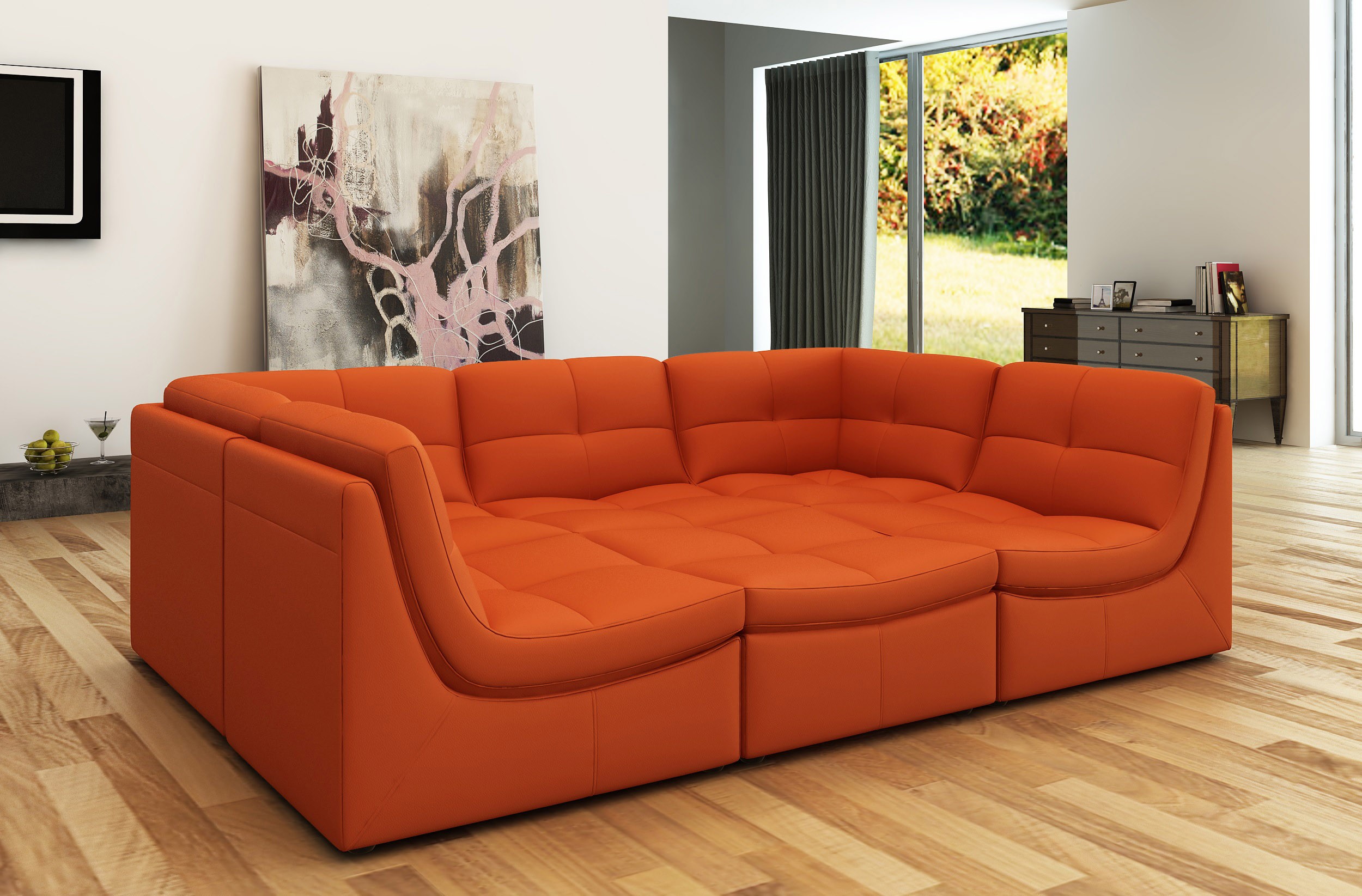 Elegant tufted leather curved corner sofa des moines iowa