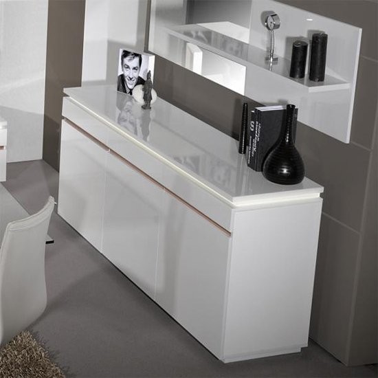 Elisa sideboard in white high gloss with 3 doors and