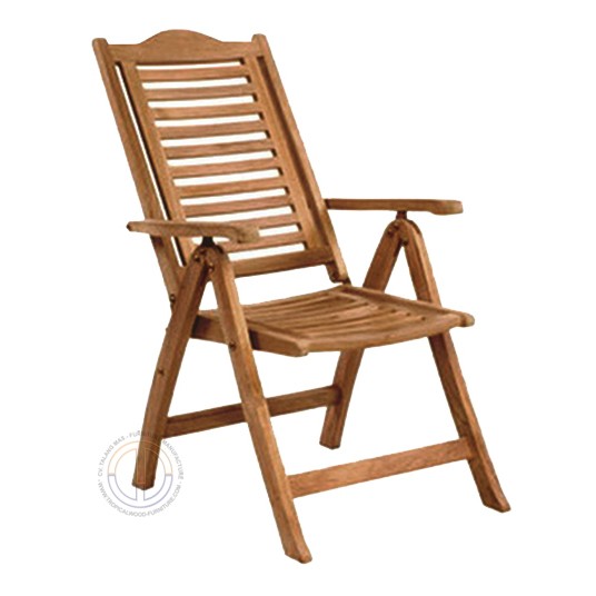 Estilo teak outdoor reclining folding arm chair cv