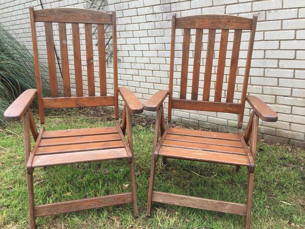 Garden wooden folding arm chairs in exeter devon gumtree