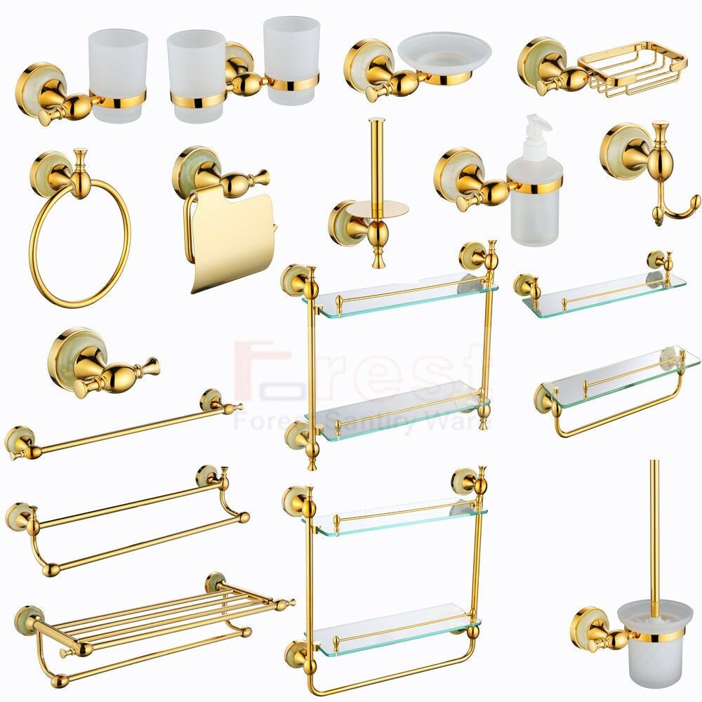 Gold round style solid brass wall mounted bathroom