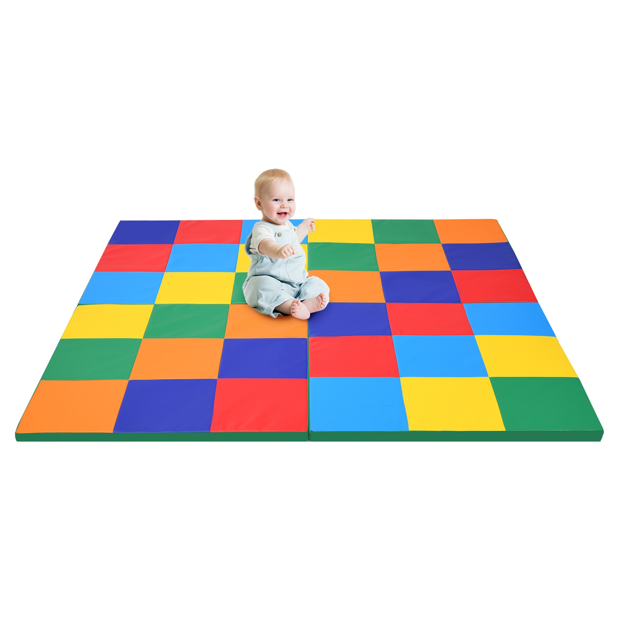 Gymax 58 toddler foam play mat baby folding activity