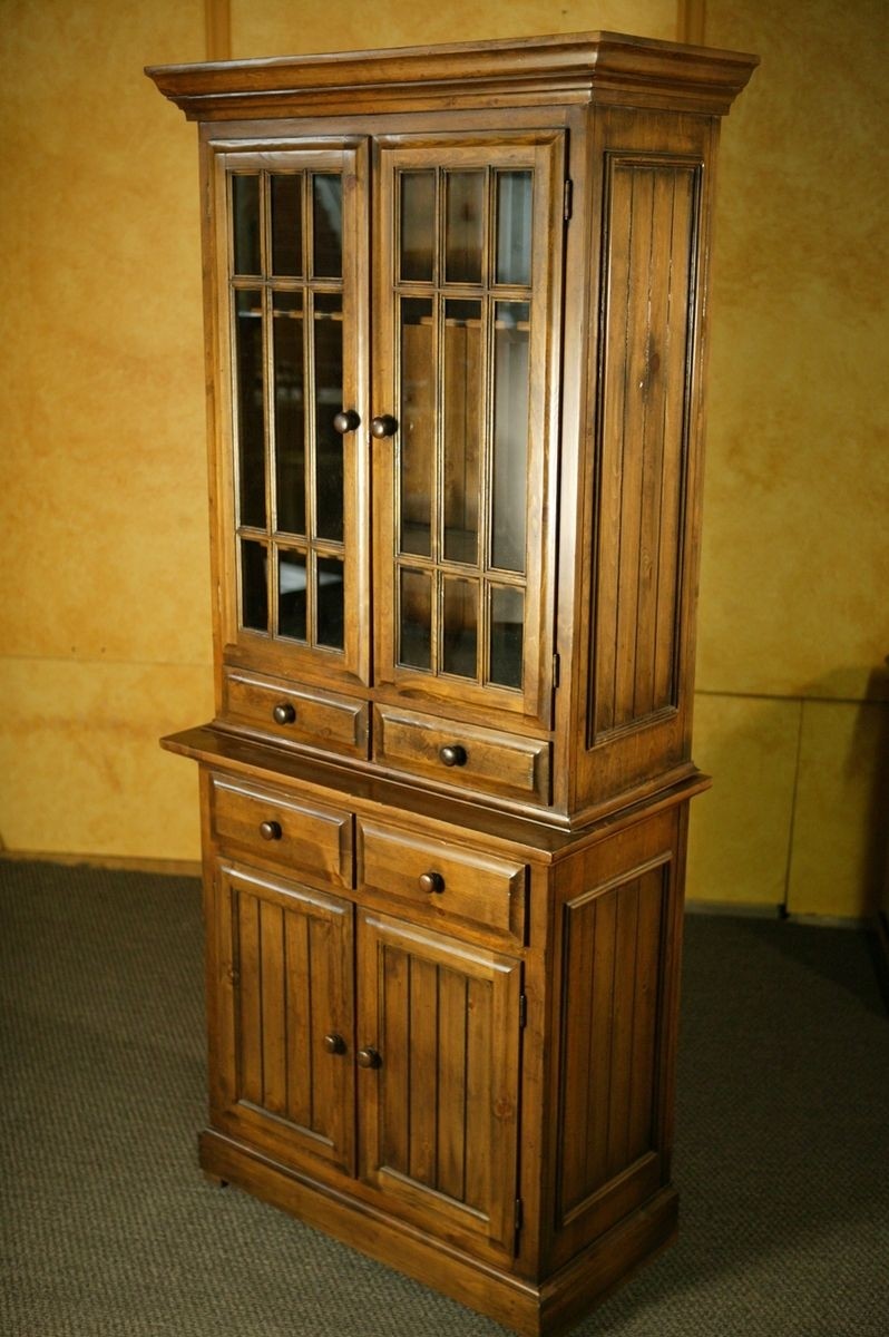 Hand crafted armoire tv cabinet with glass by