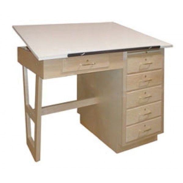 Hann technical drafting table w 7 storage drawers